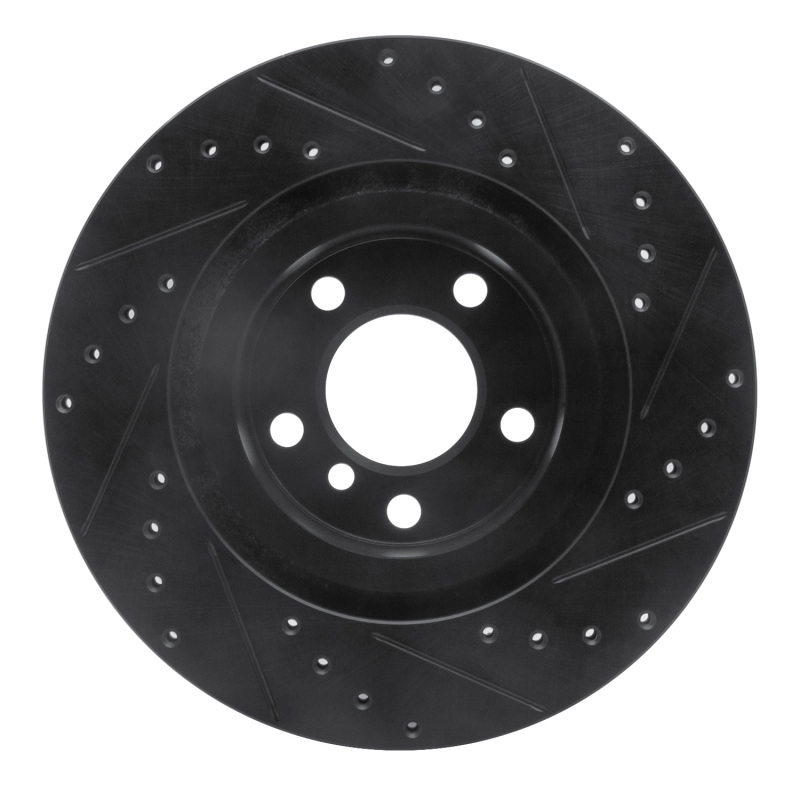 BMW X4 Brake Rotor (1) - Rear Left - R1 Concepts - Drilled & Slotted - Black - `11-`18